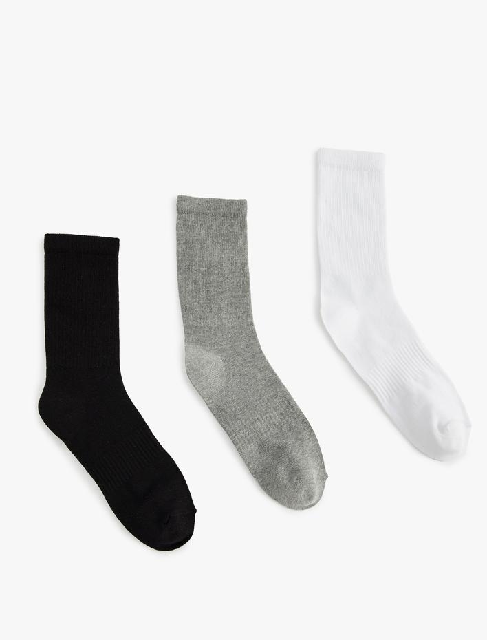 Erkek 3'lü Pamuk Karışımlı Soket Tenis Çorap Seti