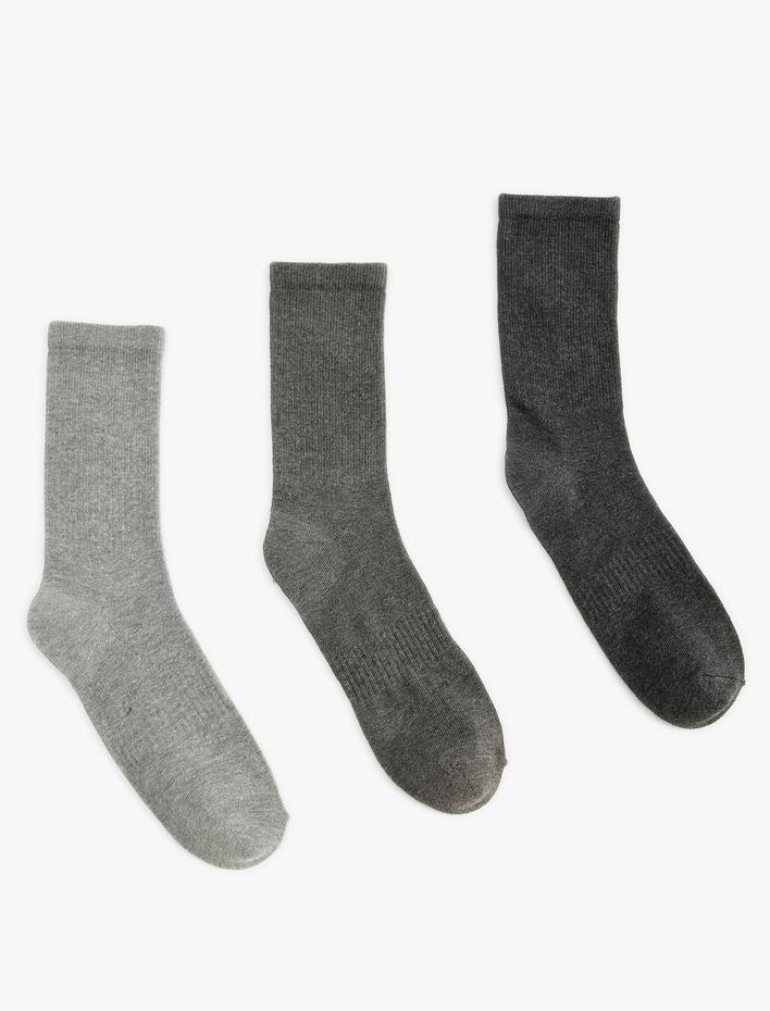 Erkek 3'lü Pamuk Karışımlı Soket Tenis Çorap Seti