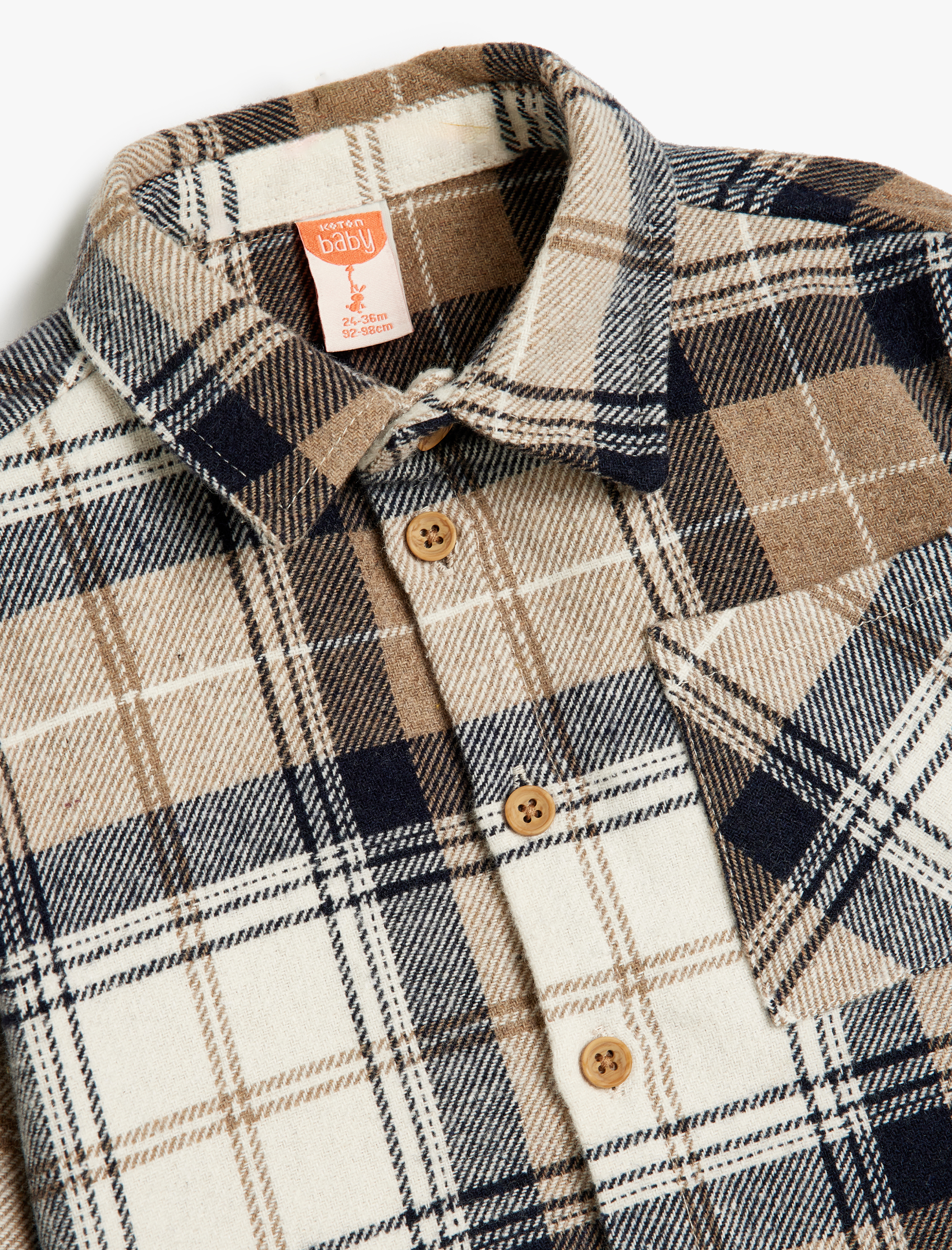  Erkek Bebek Cep Detaylı Uzun Kollu Ekoseli Oduncu Gömlek