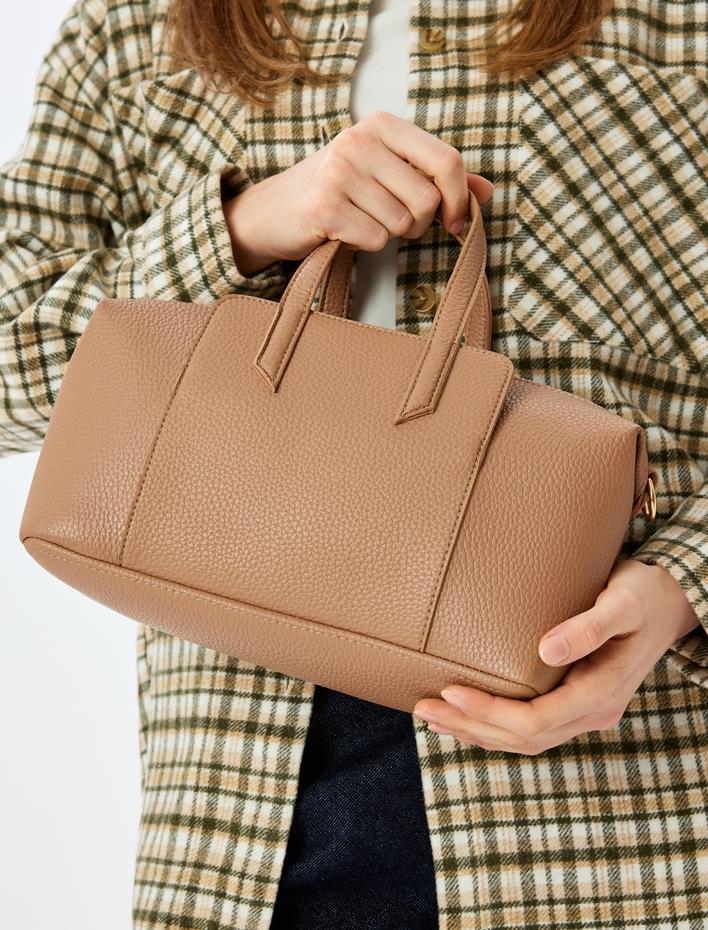 Kadın Omuz Çantası Suni Deri Saplı Fermuarlı