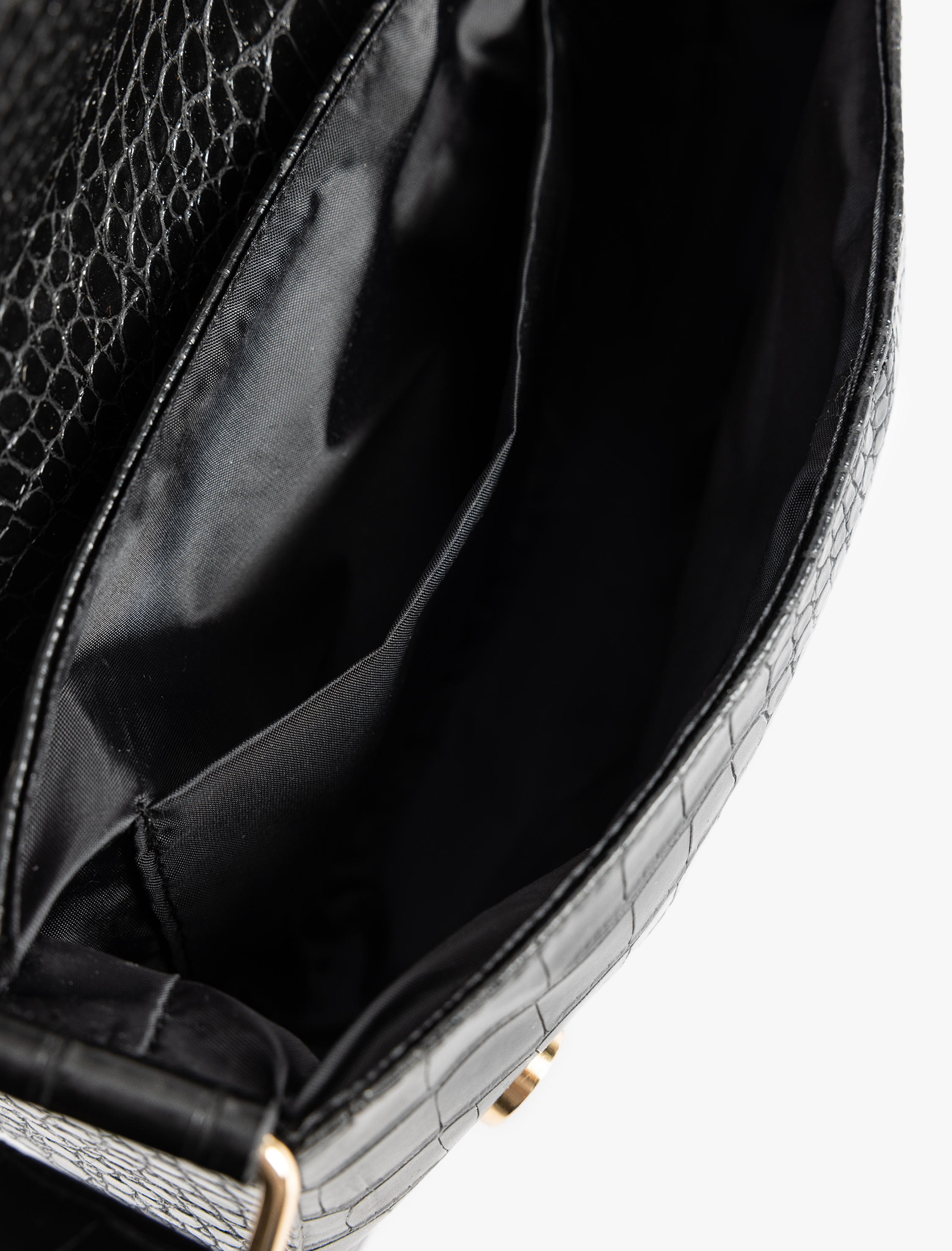  Kadın Omuz Çantası Suni Deri Kroko Görünümlü Fermuarlı