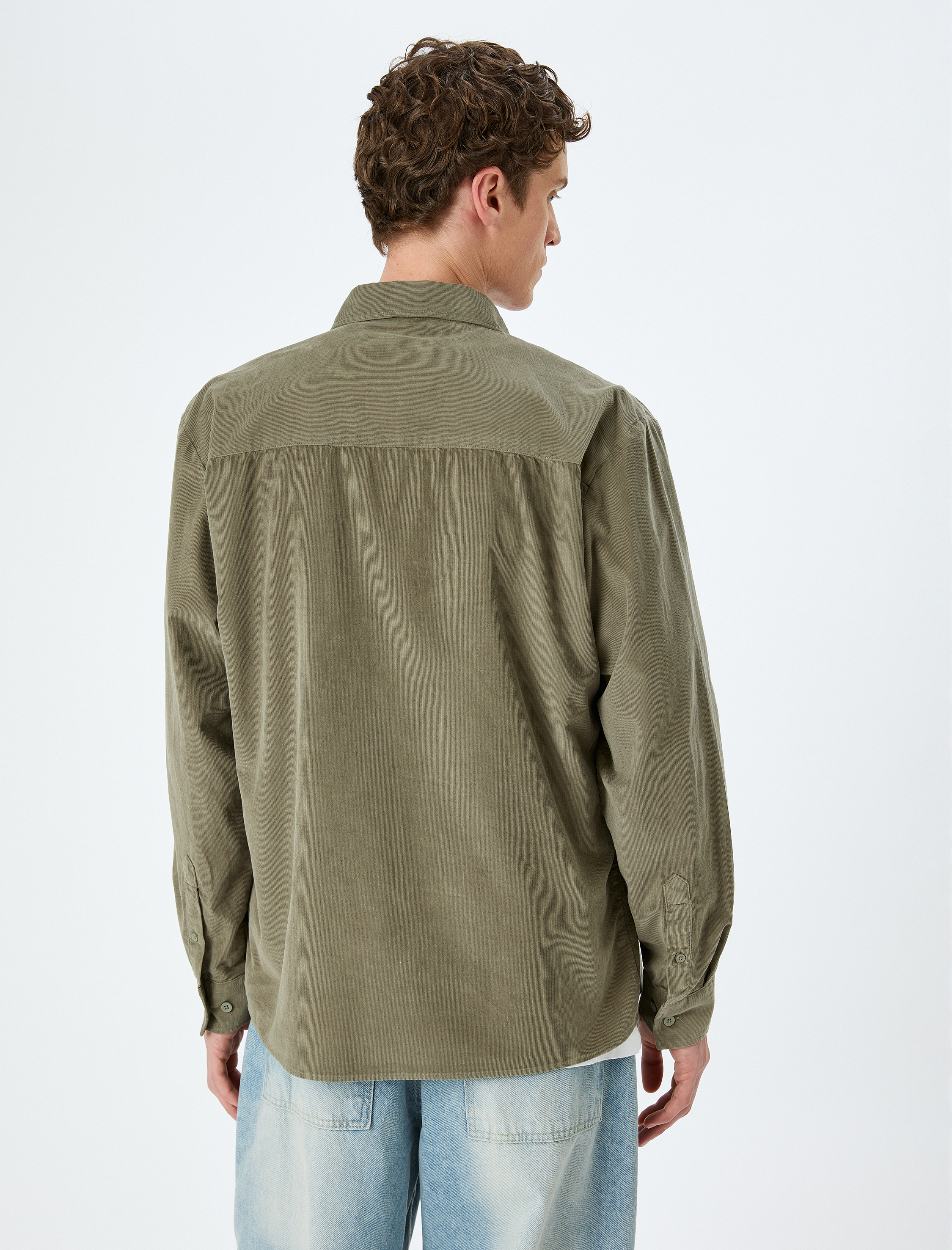   Pamuklu Regular Fit Fitilli Kadife Uzun Kollu Gömlek