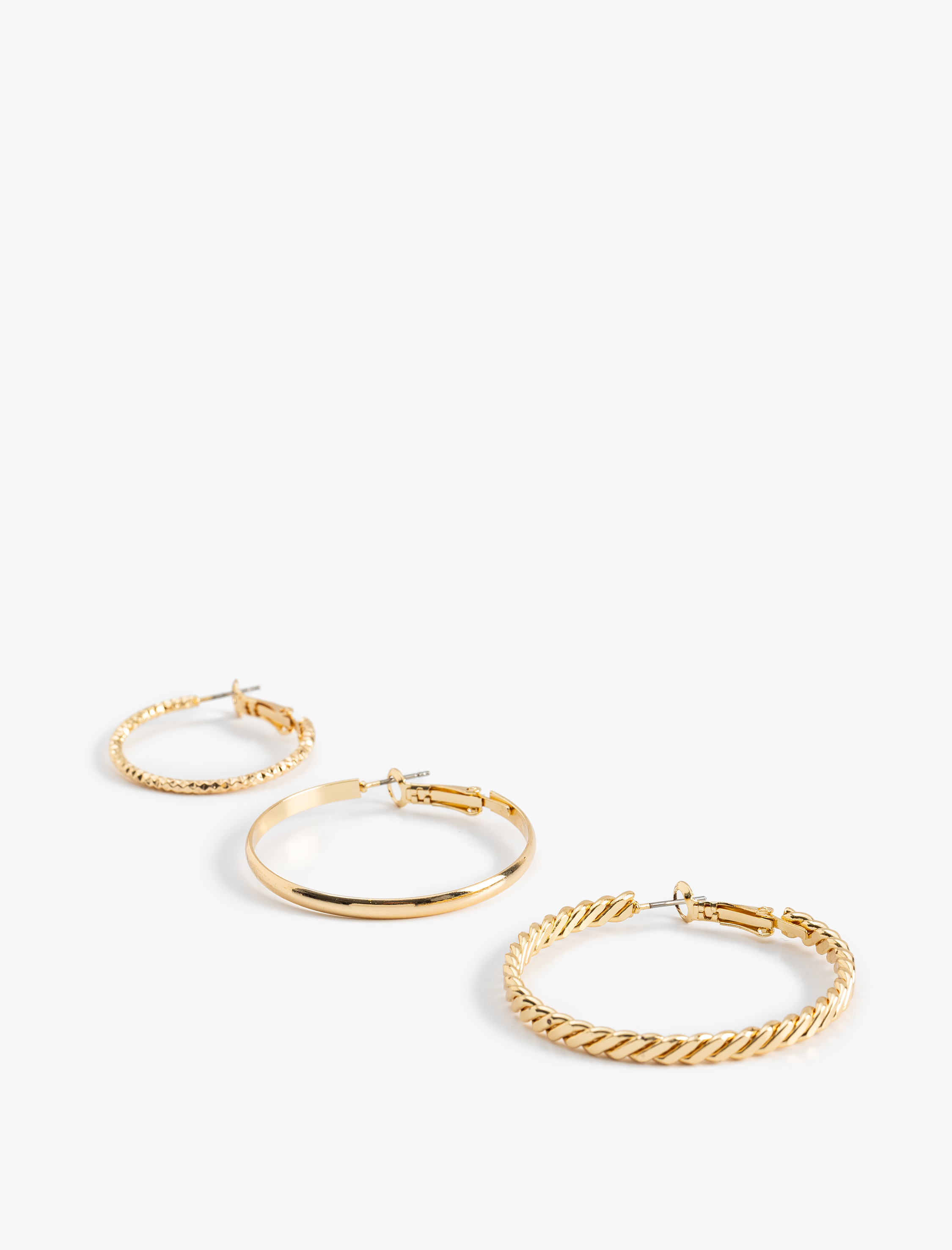  Kadın 3'lü Çelik Burgu Halka Küpe Seti