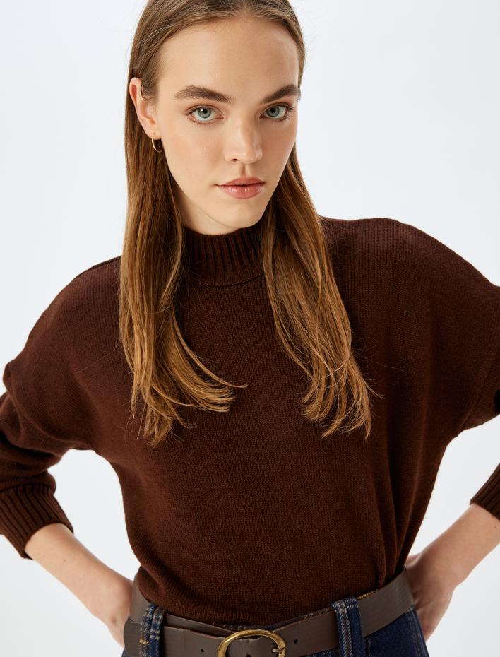  Yarım Balıkçı Yaka Uzun Kollu Basic Triko Kazak