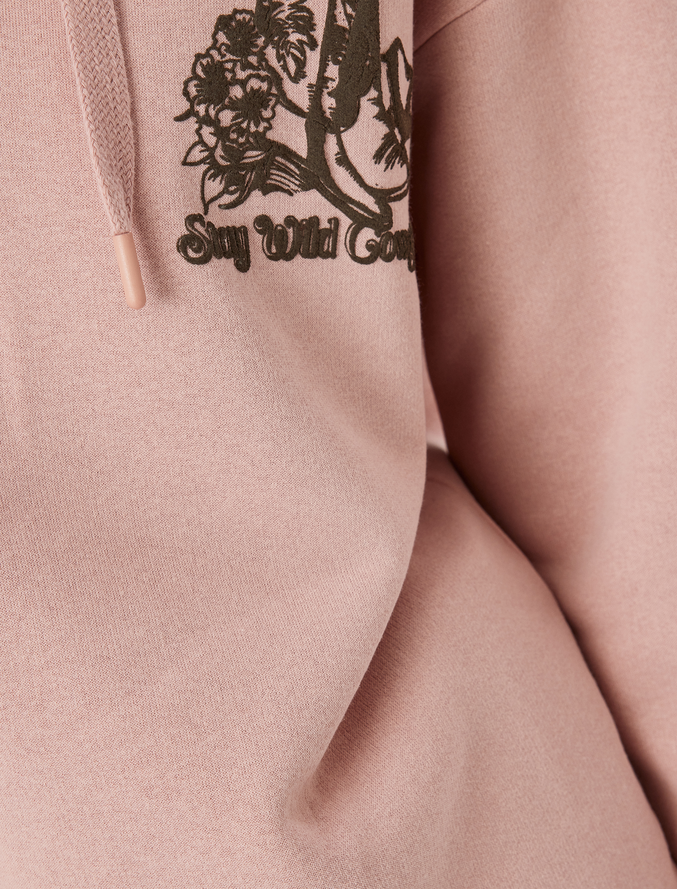   Arkası Baskılı Kapşonlu Şardonlu Oversize Sweatshirt