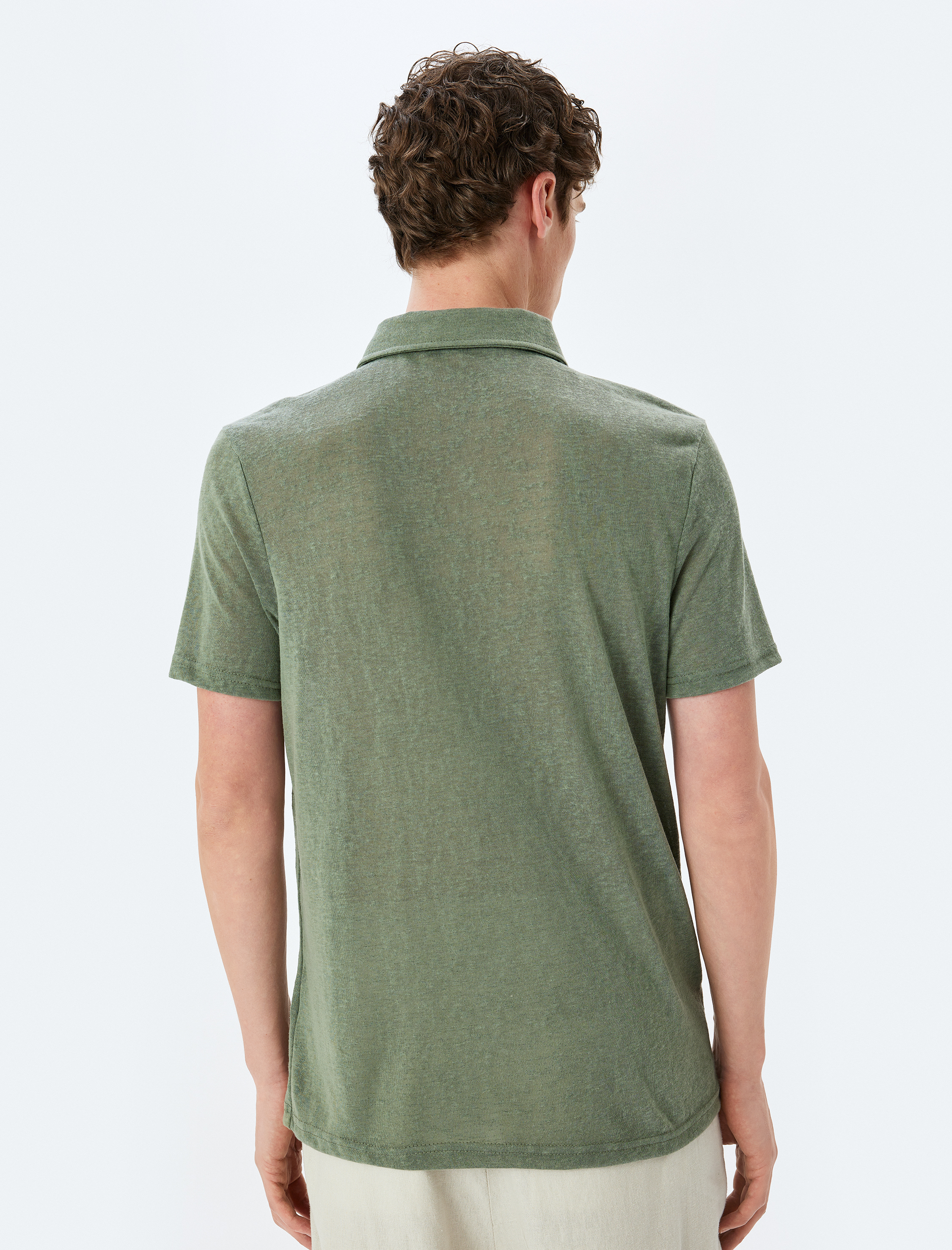   Kısa Kollu Yarı Transparan Regular Fit Polo Yaka Tişört