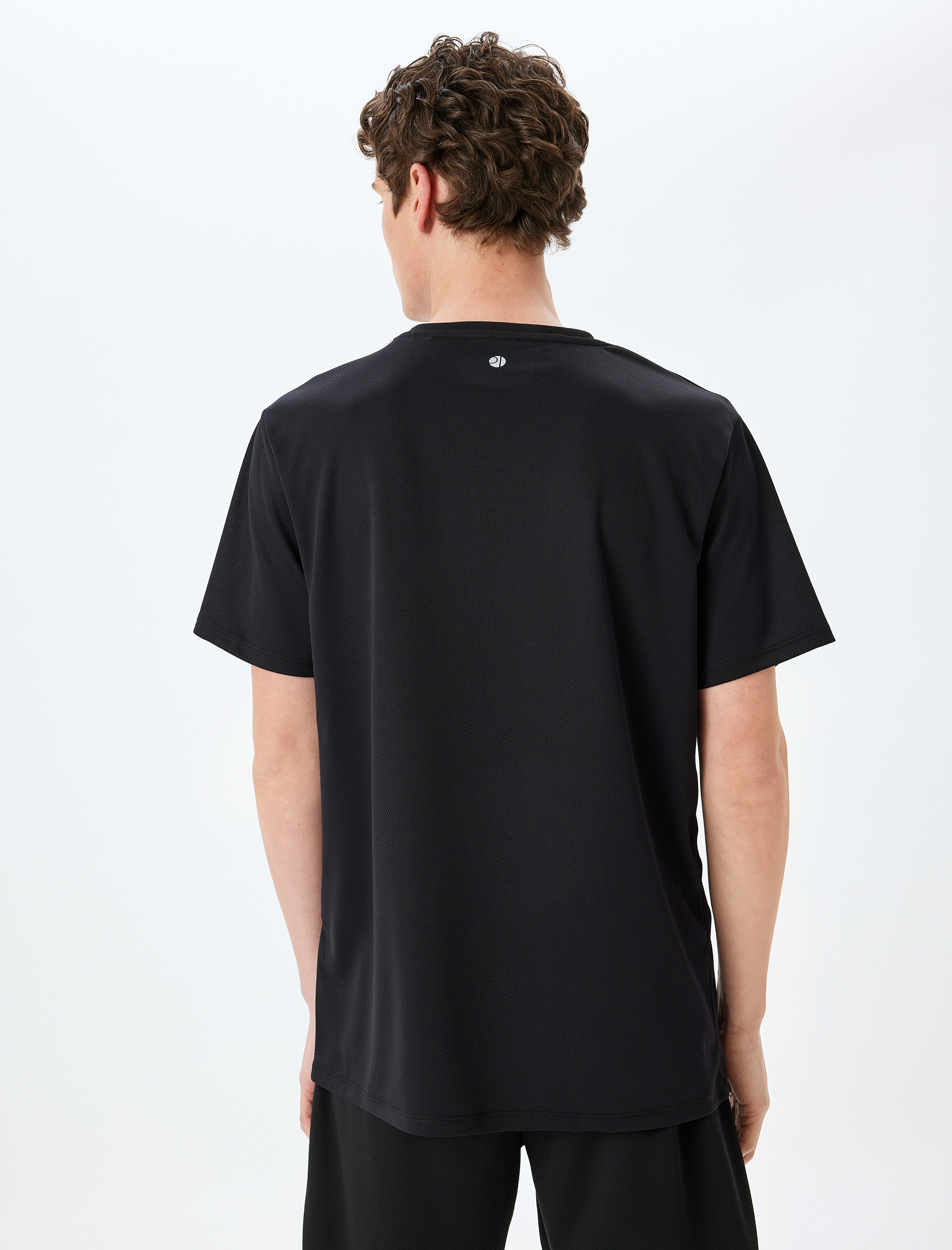 Kısa Kollu Bisiklet Yaka Slogan Baskılı Spor Tişört