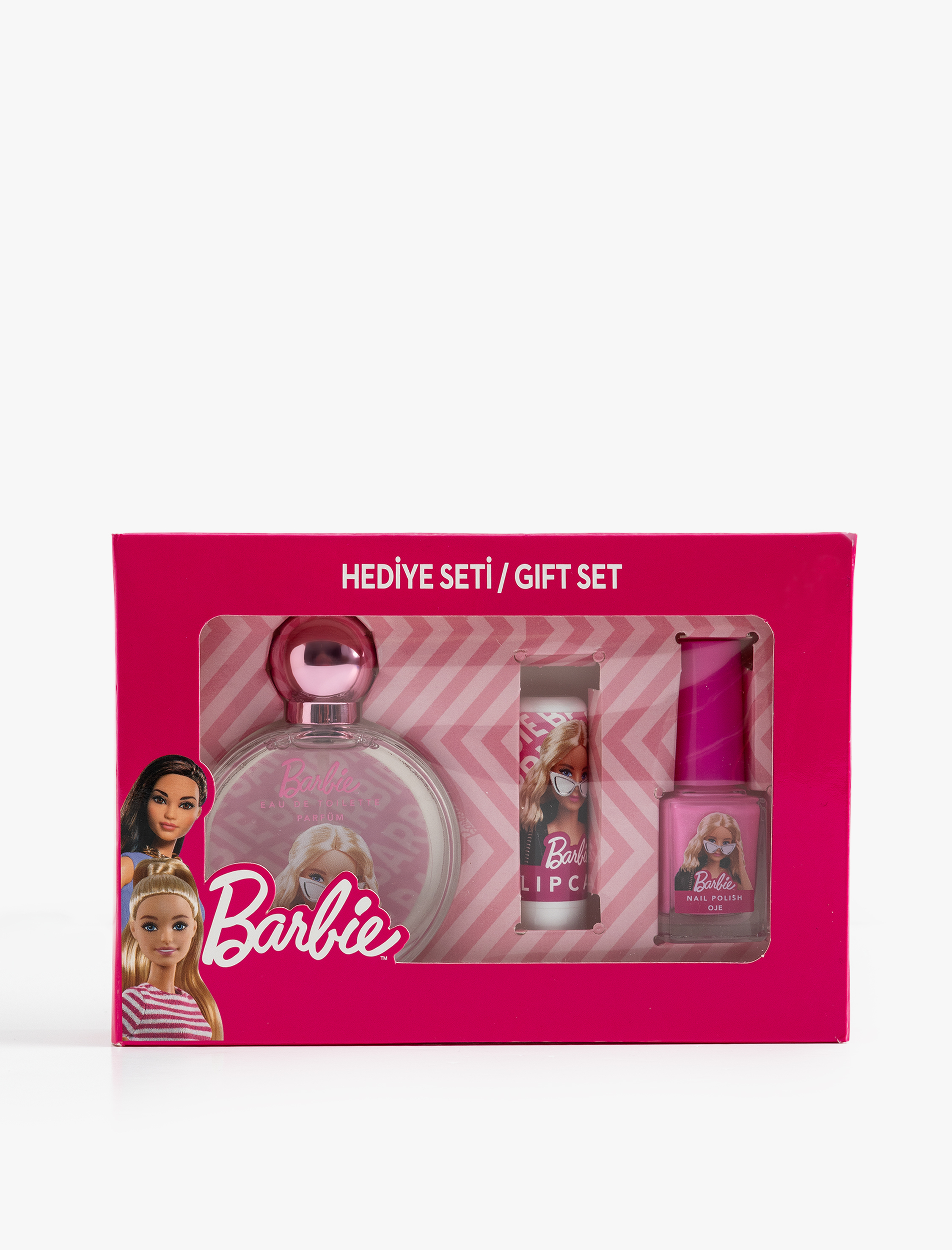 Koton Kadın Barbie Lisanslı Oje Parfüm Dudak Nemlendirici Hediye Seti -1