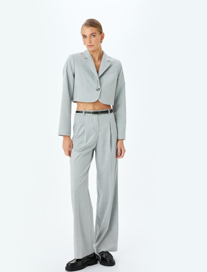  Kruvaze Crop Blazer Ceket