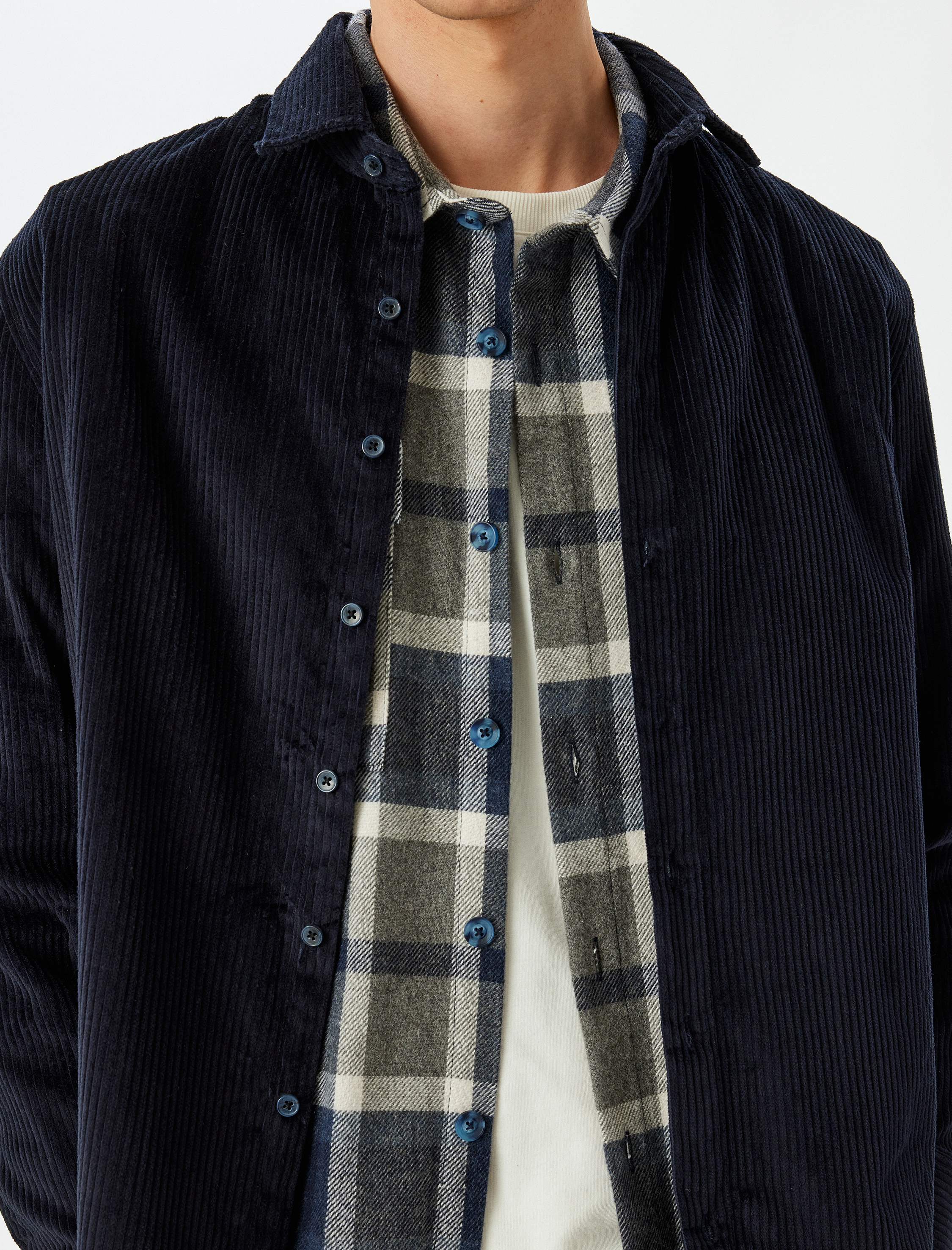   Uzun Kollu Regular Fit Pamuklu Fitilli Kadife Gömlek