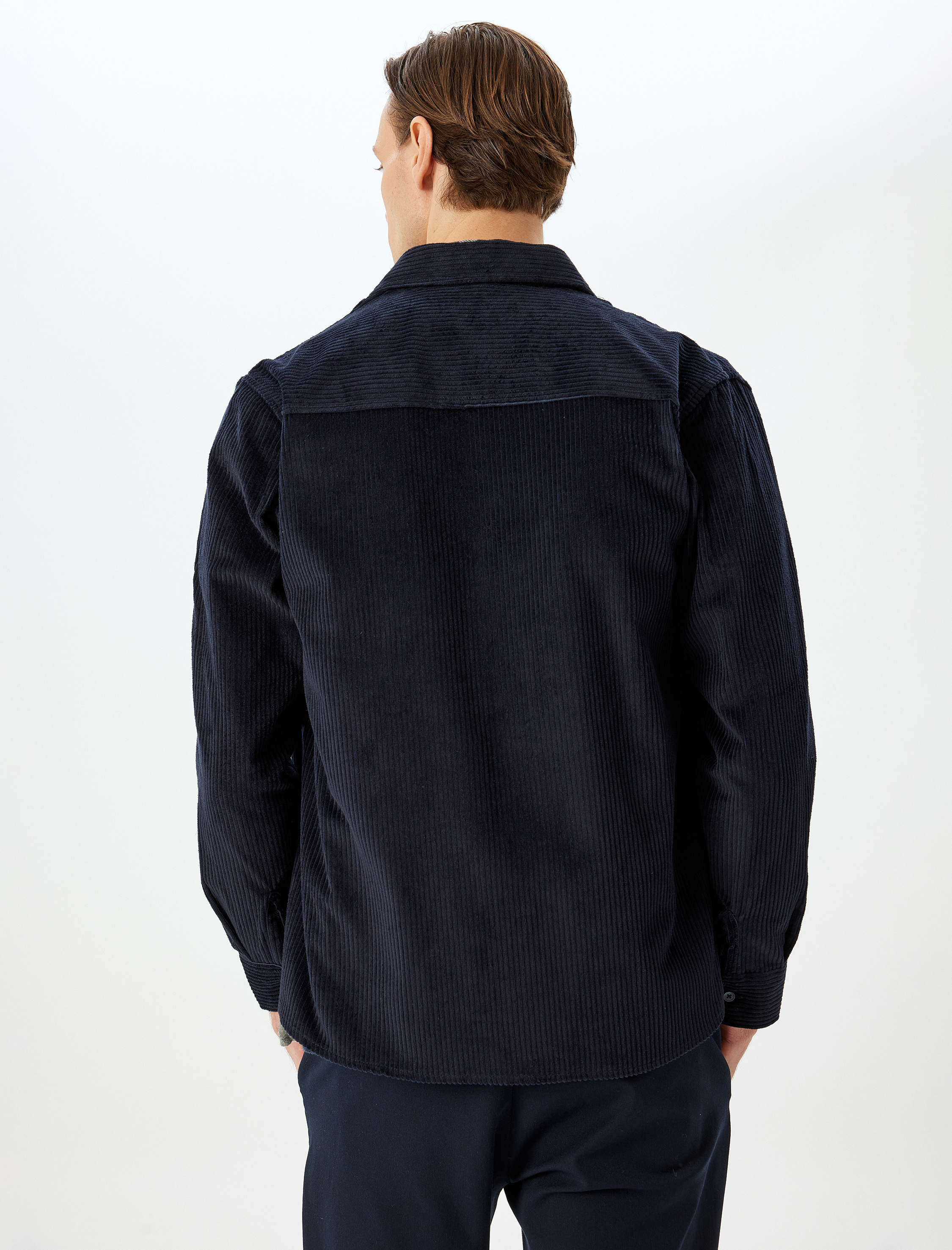   Uzun Kollu Regular Fit Pamuklu Fitilli Kadife Gömlek