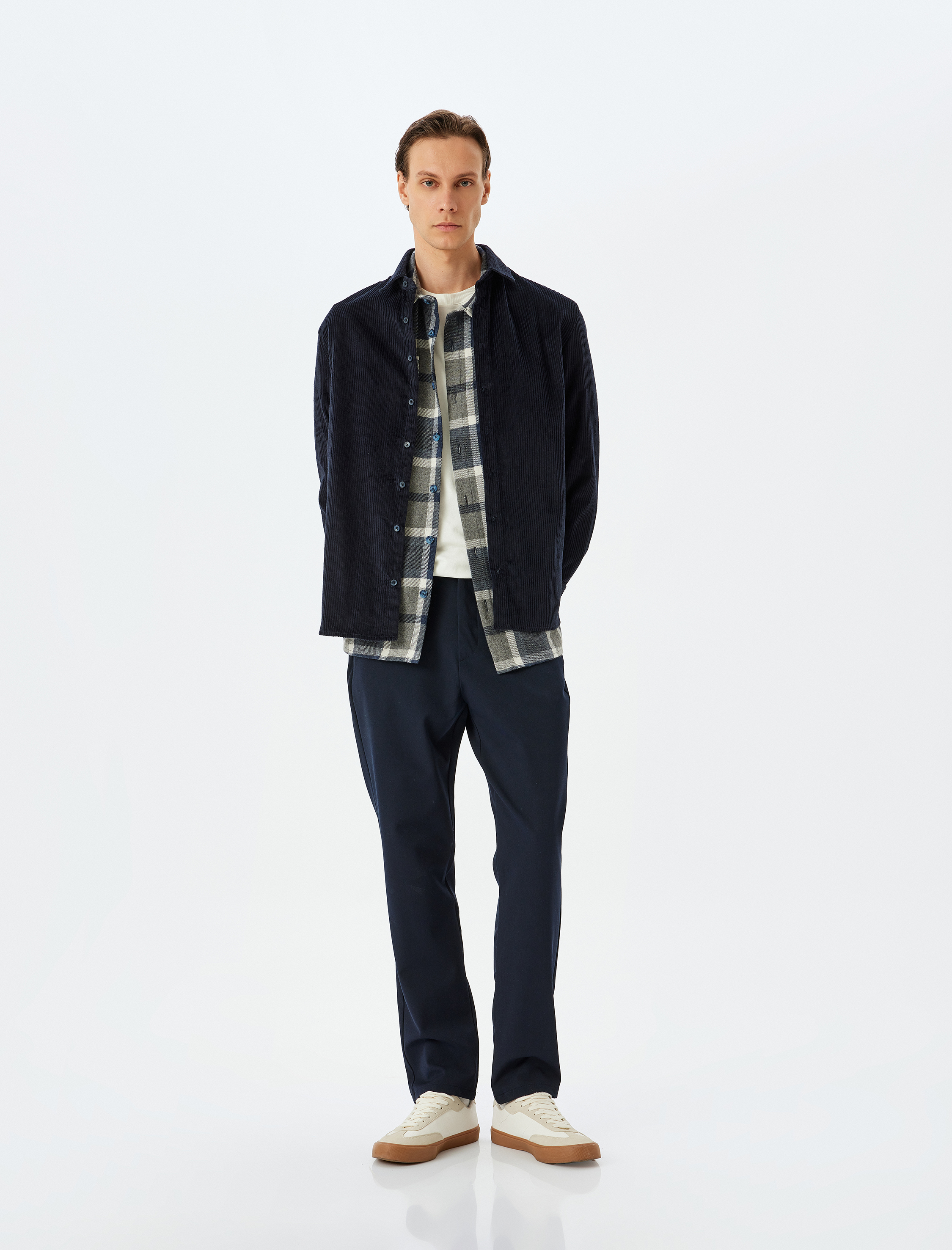   Uzun Kollu Regular Fit Pamuklu Fitilli Kadife Gömlek