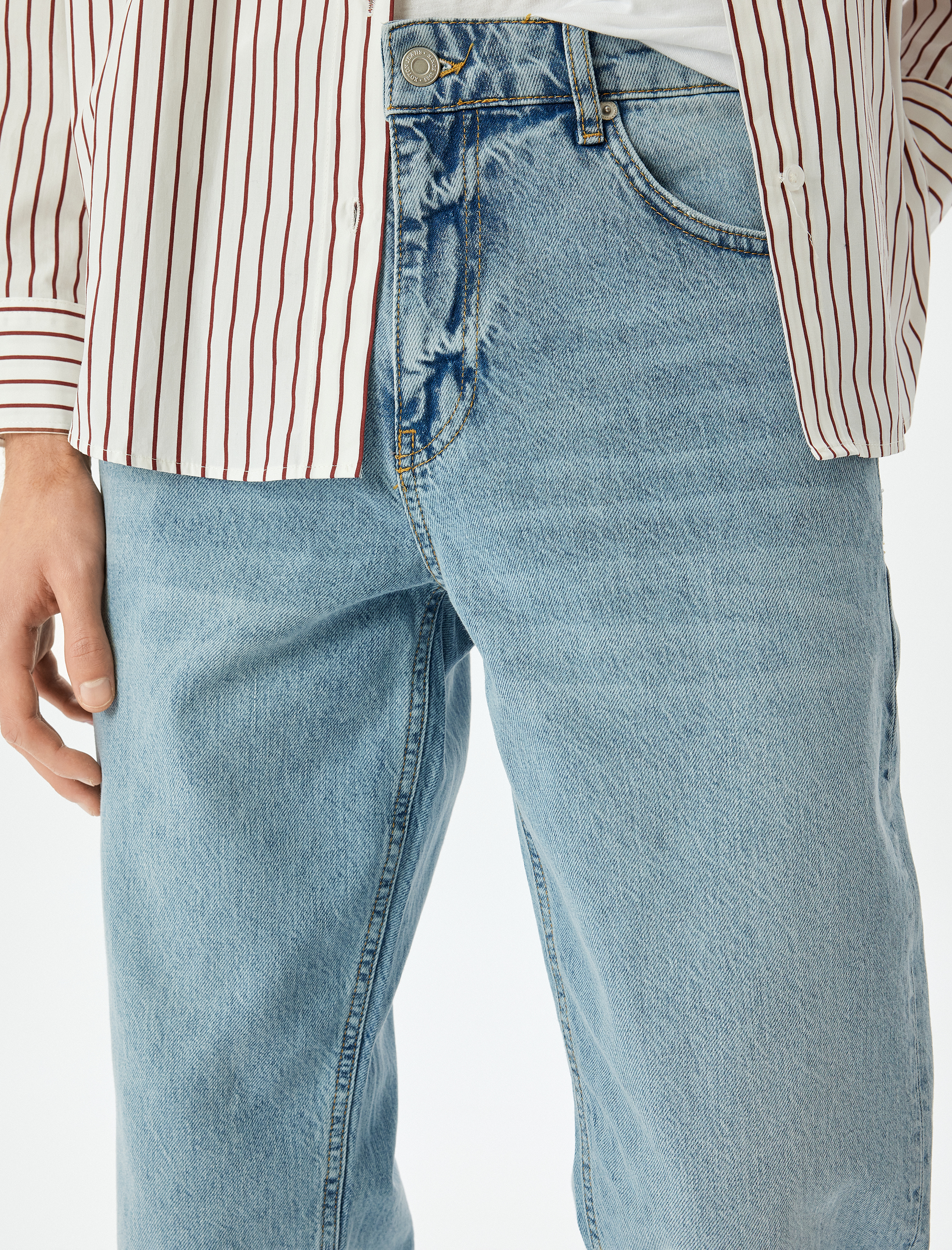   Vintage Straight Bol Jean Pantolon Cep Detaylı Pamuklu