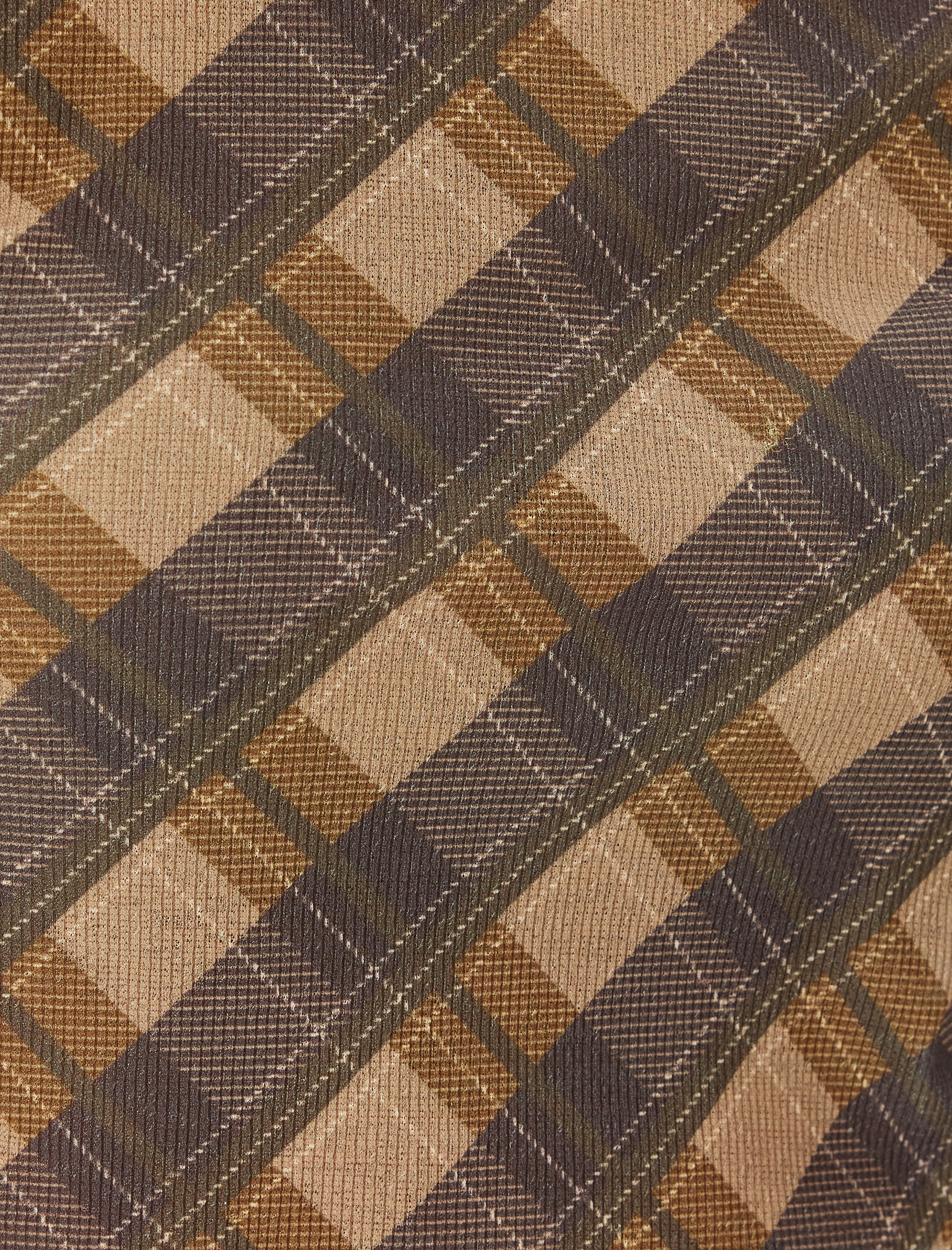   Uzun Kollu Dik Yaka Ekose Bluz