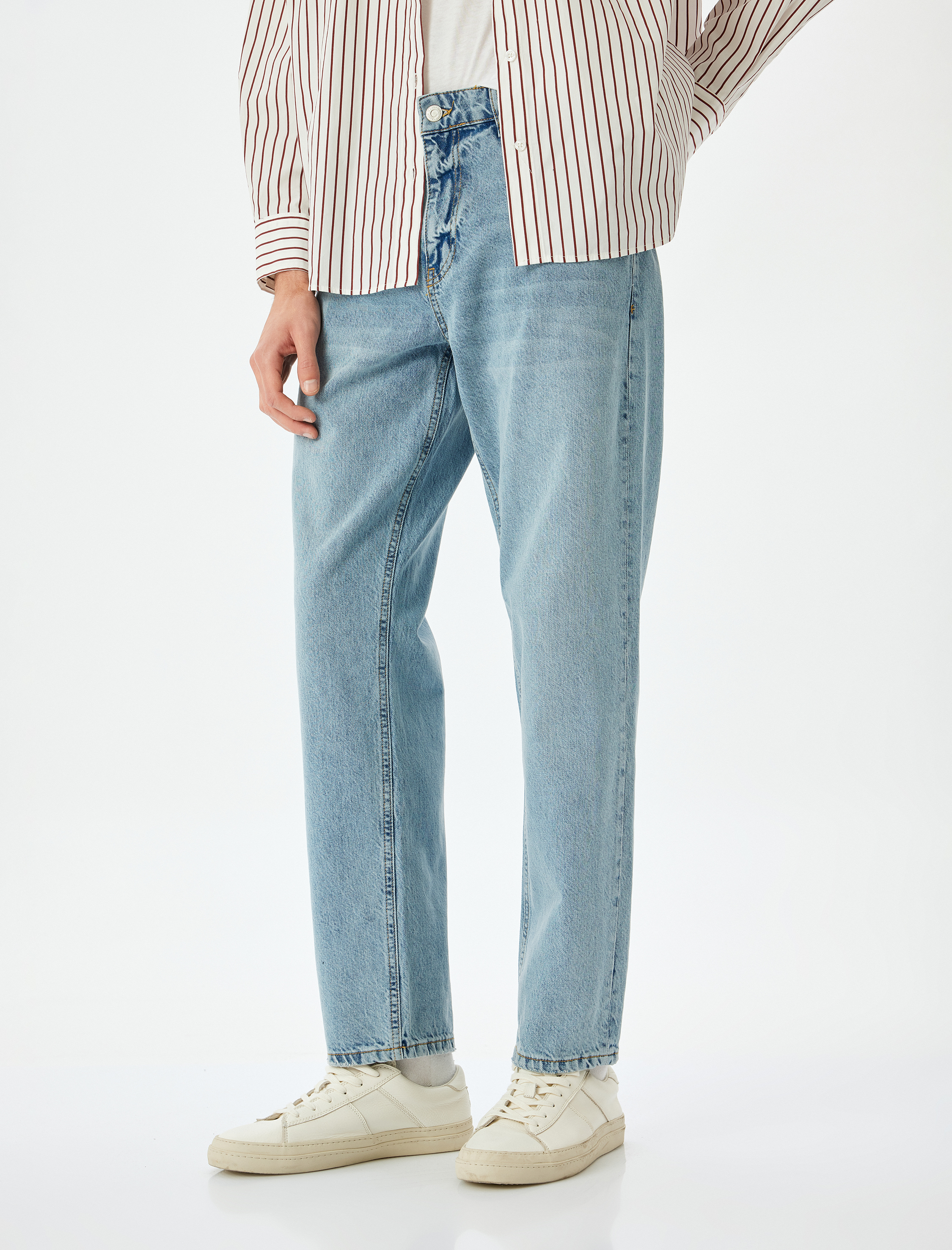   Vintage Straight Bol Jean Pantolon Cep Detaylı Pamuklu