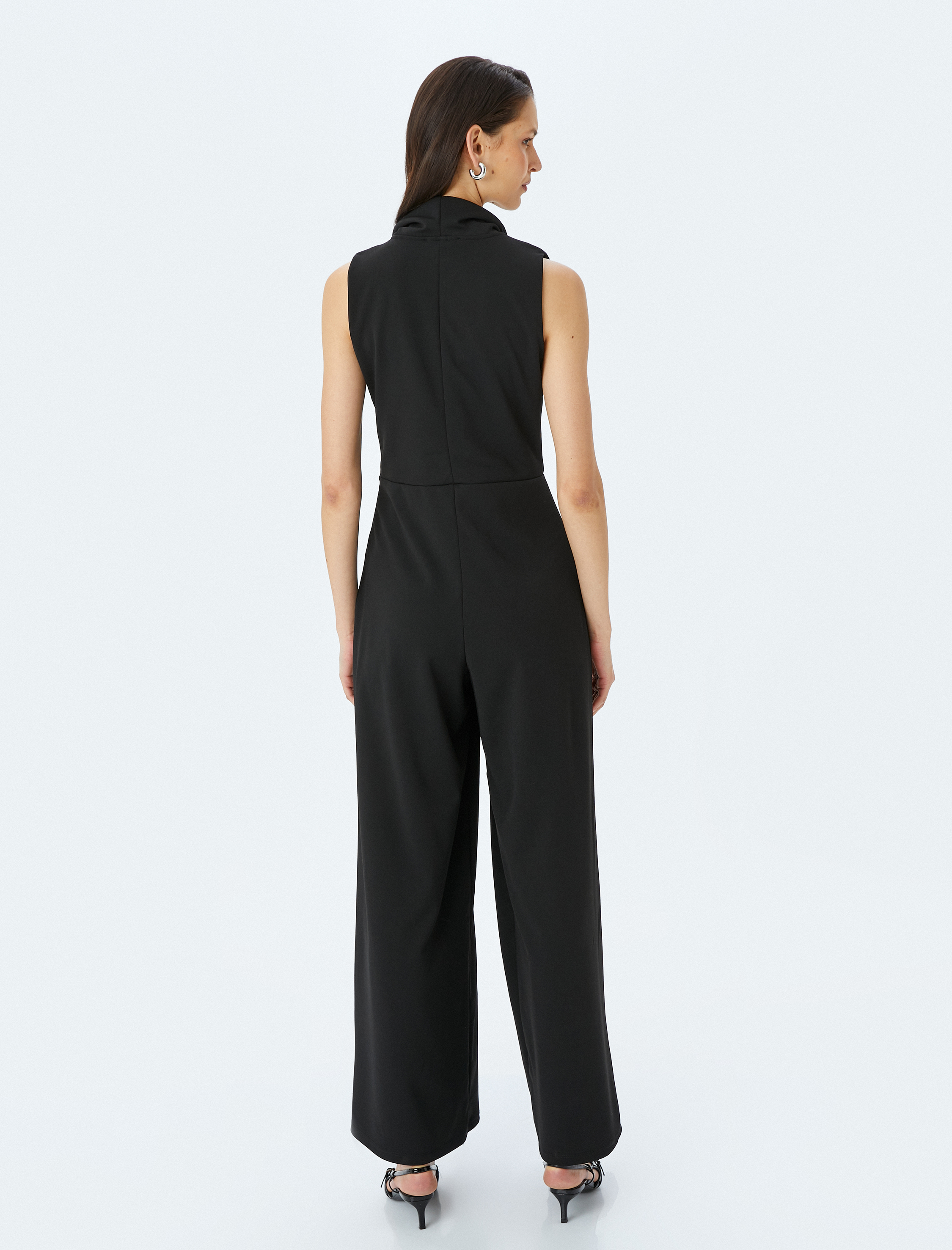   Degaje Yaka Kolsuz Geniş Paça Tulum