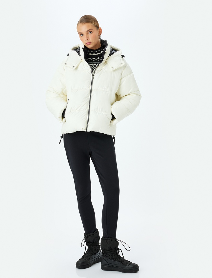  Su Geçirmez Cepli Kapüşonlu Kayak Montu