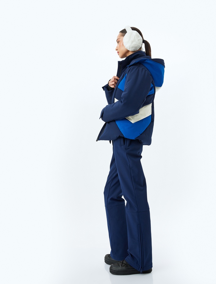  İçi Polarlı Su Geçirmez Yüksek Bel Kayak Pantolonu