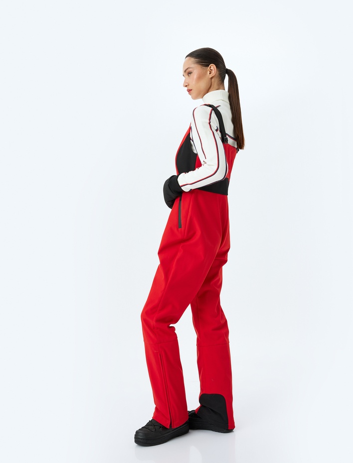  İçi Polarlı Su Geçirmez Önden Fermuarlı Kayak Tulumu