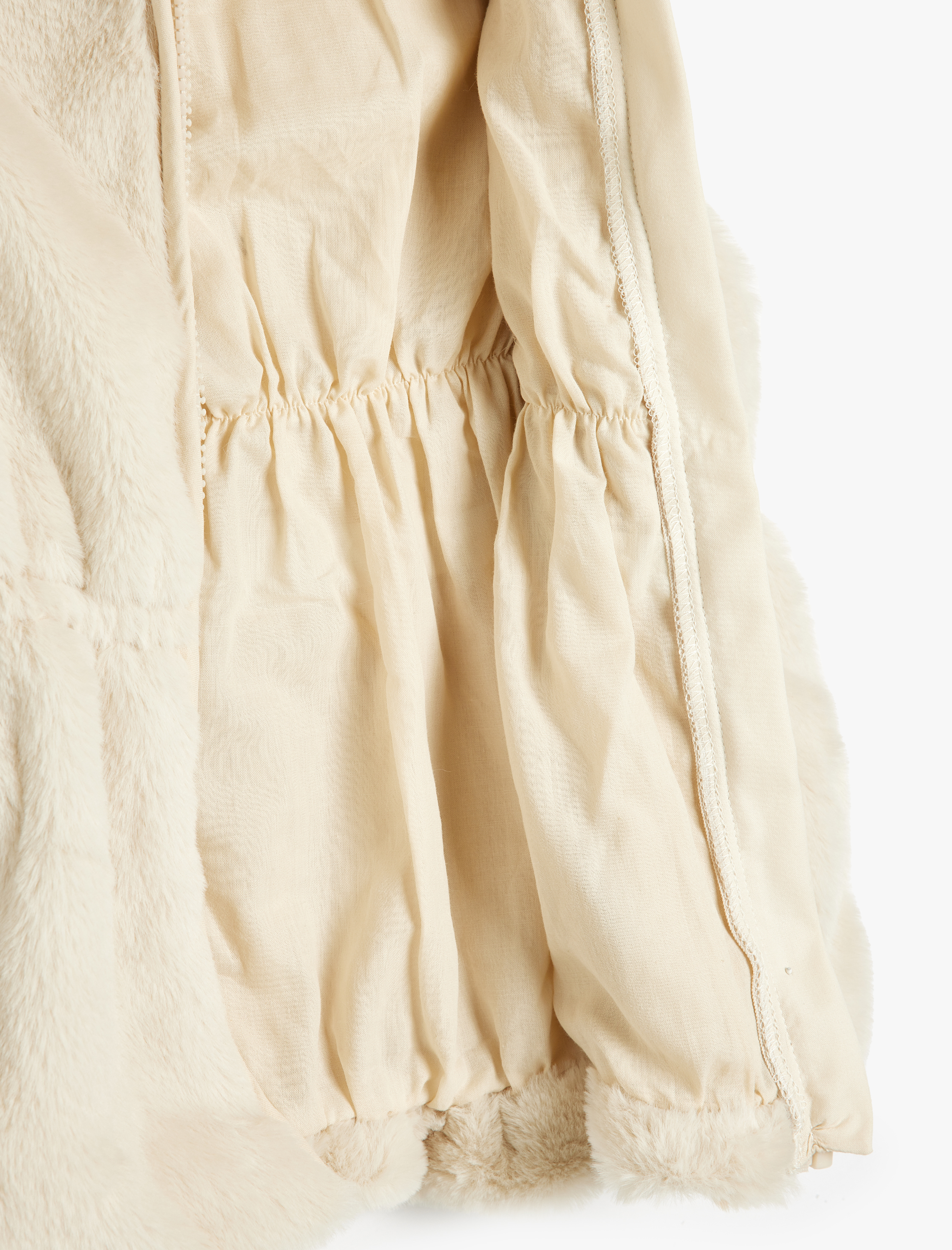  Kız Çocuk Tavşan Kulak Aplikeli Fermuarlı Kapşonlu Peluş Yelek