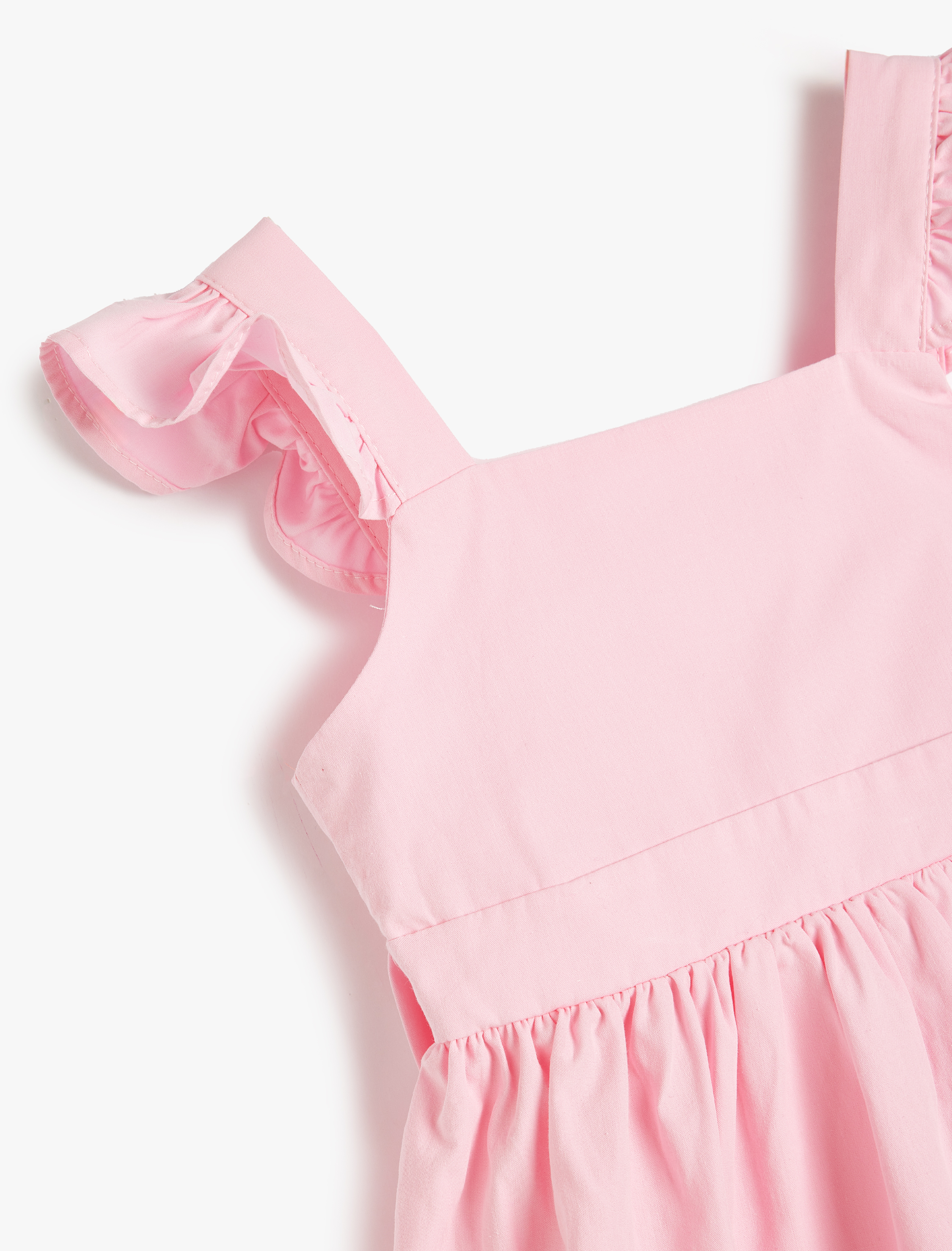  Kız Bebek Elbise Kelebek Kollu Beli Bağcıklı Pamuklu