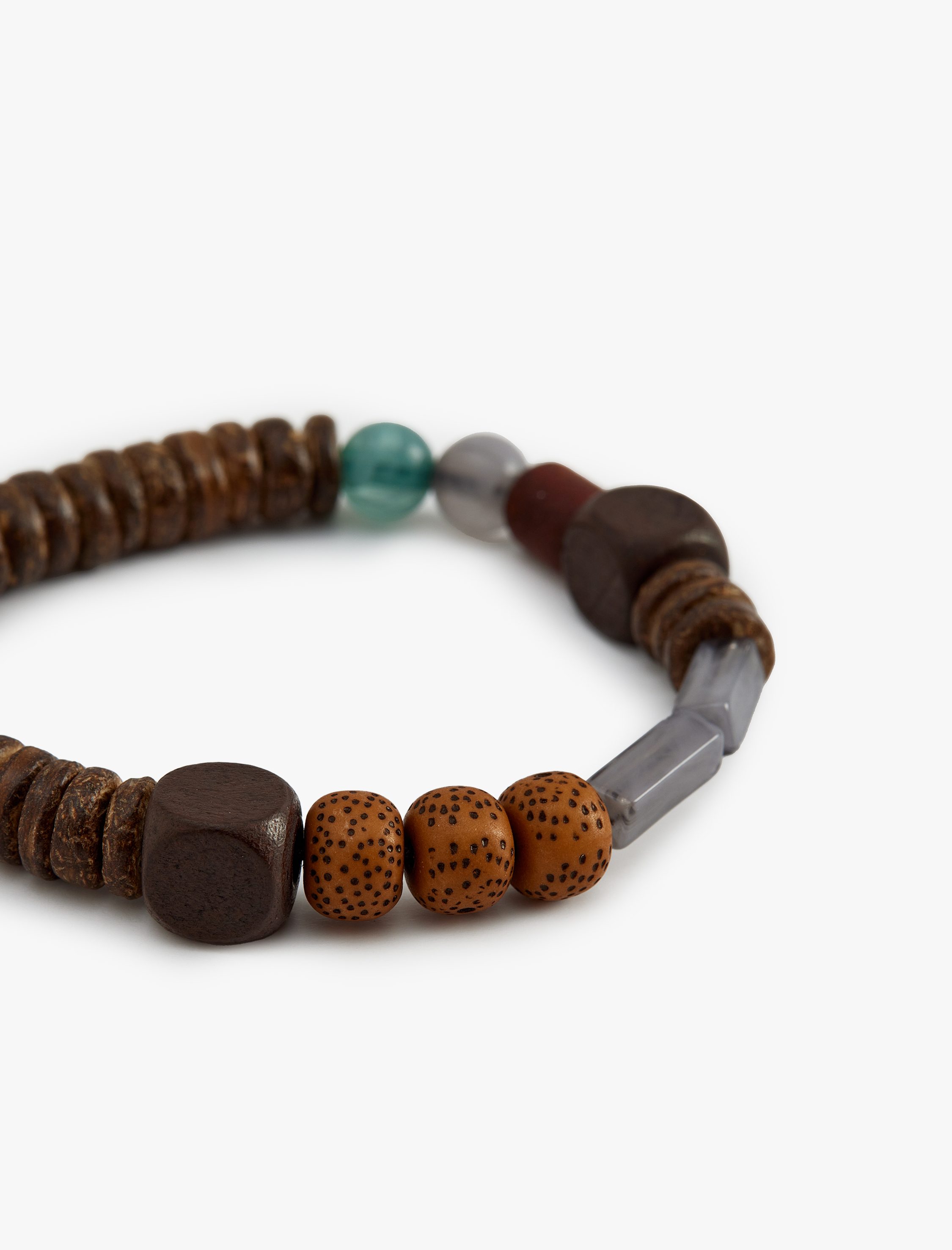  Erkek Ahşap Boncuklu Bileklik