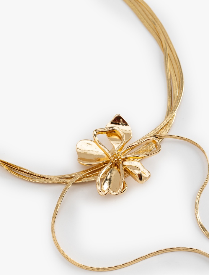 Kadın Çiçek Detaylı Choker Kolye