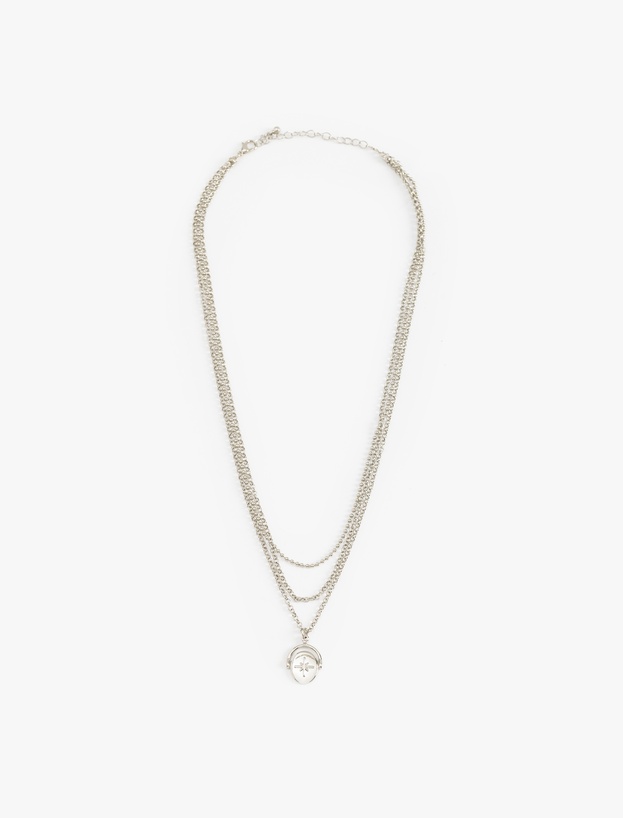 Charm Detaylı 3'lü Zincir Kolye_0