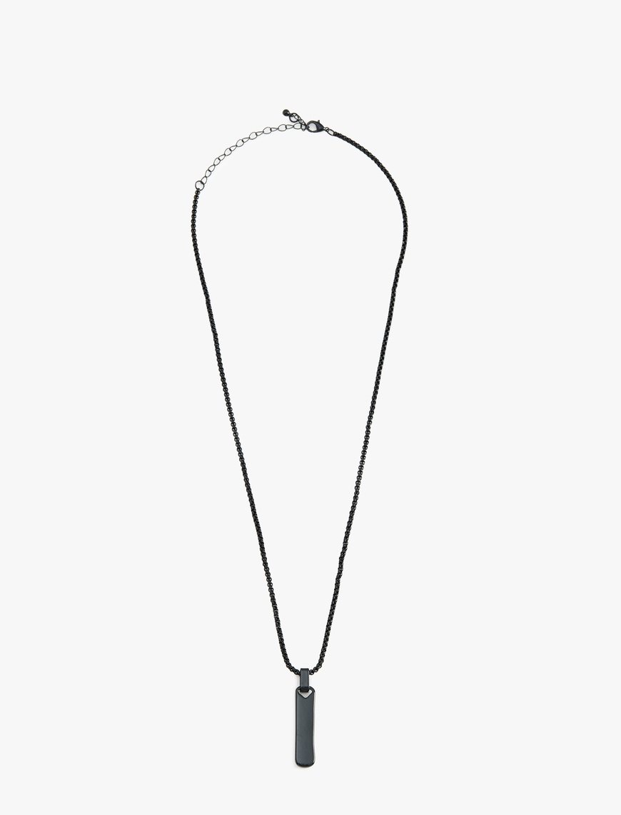  Erkek Çelik Charm Detaylı Zincir Kolye