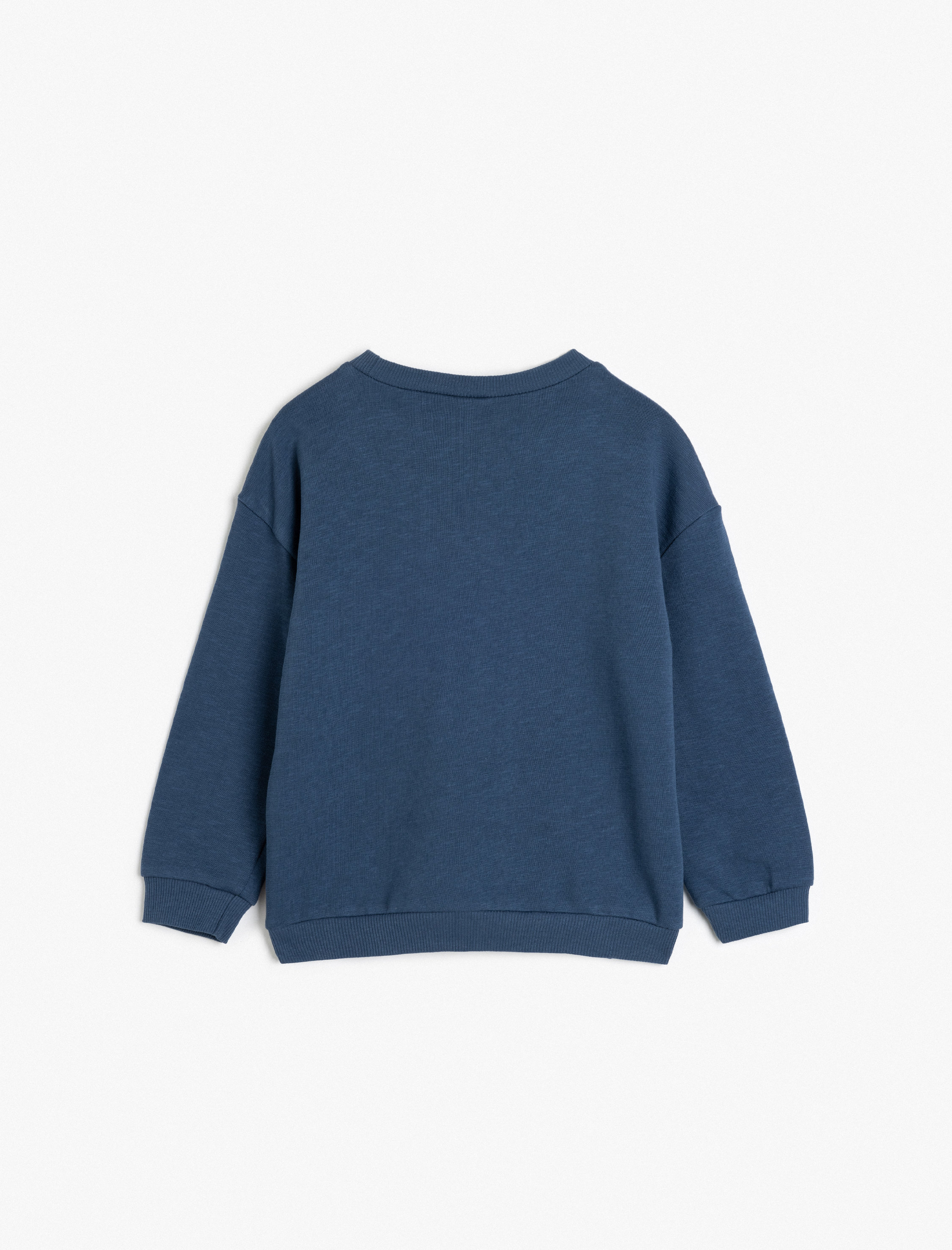  Erkek Bebek Uzun Kollu Bisiklet Yaka Renk Bloklu Şardonlu Pamuklu Sweatshirt