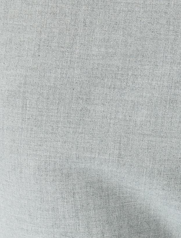 Yüksek Bel Beli Bağcıklı Lastikli Cepli Kumaş Pantolon_5