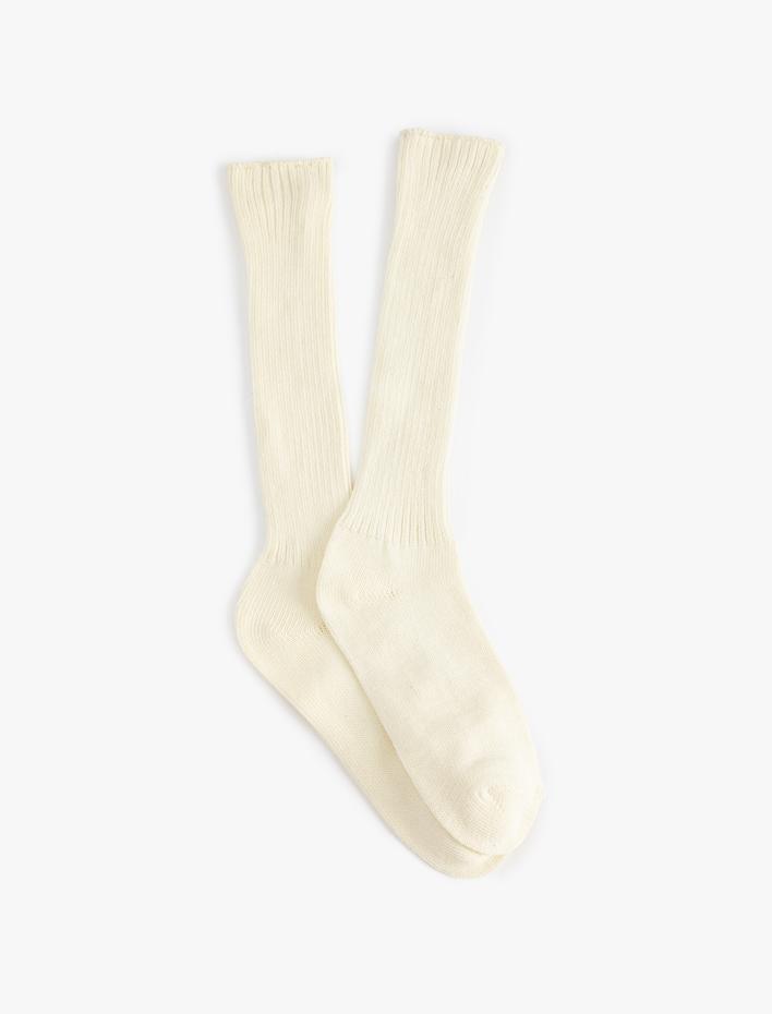 Kadın Basic Dokulu Uzun Soket Çorap