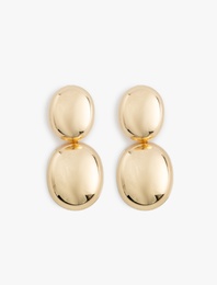 Sallantılı Çelik Oval Küpe