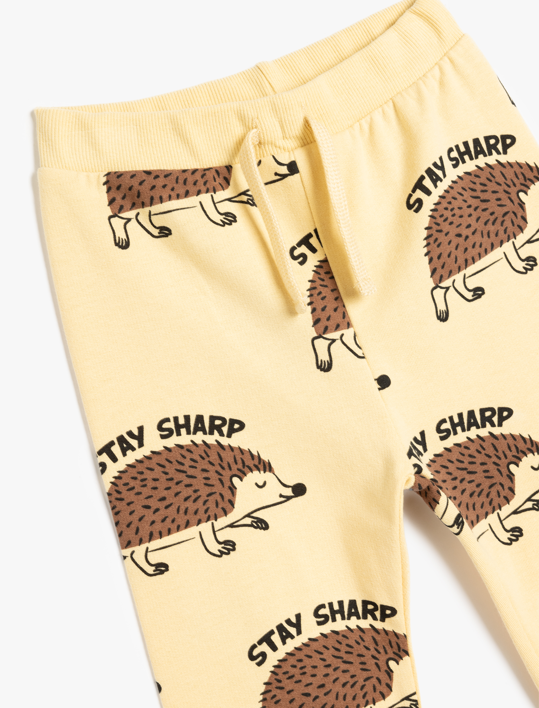  Erkek Bebek Beli Bağlamalı Kirpi Baskılı Pamuklu Şardonlu Jogger Eşofman Altı