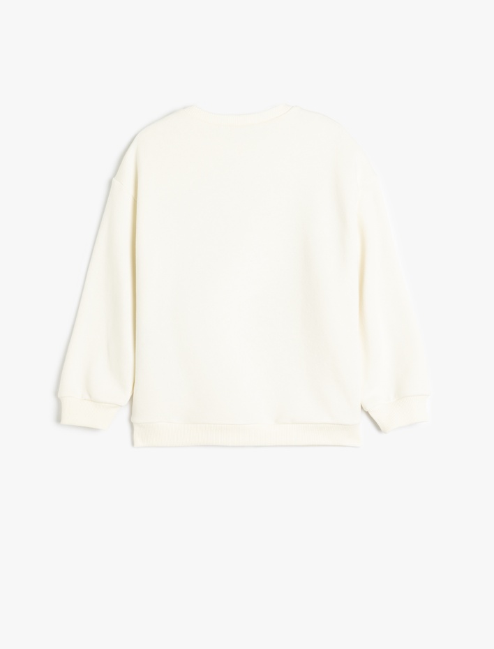 Kız Çocuk Sweatshirt Anime Baskılı Uzun Kollu Bisiklet Yaka Şardonlu