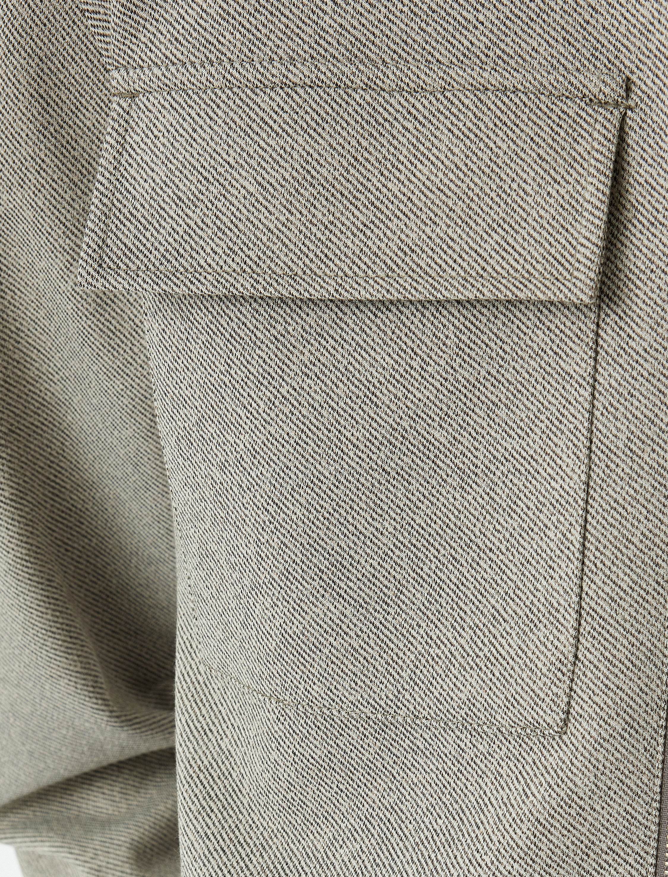   Kapaklı Cep Detaylı Pamuk Karışımlı Fermuarlı Ceket