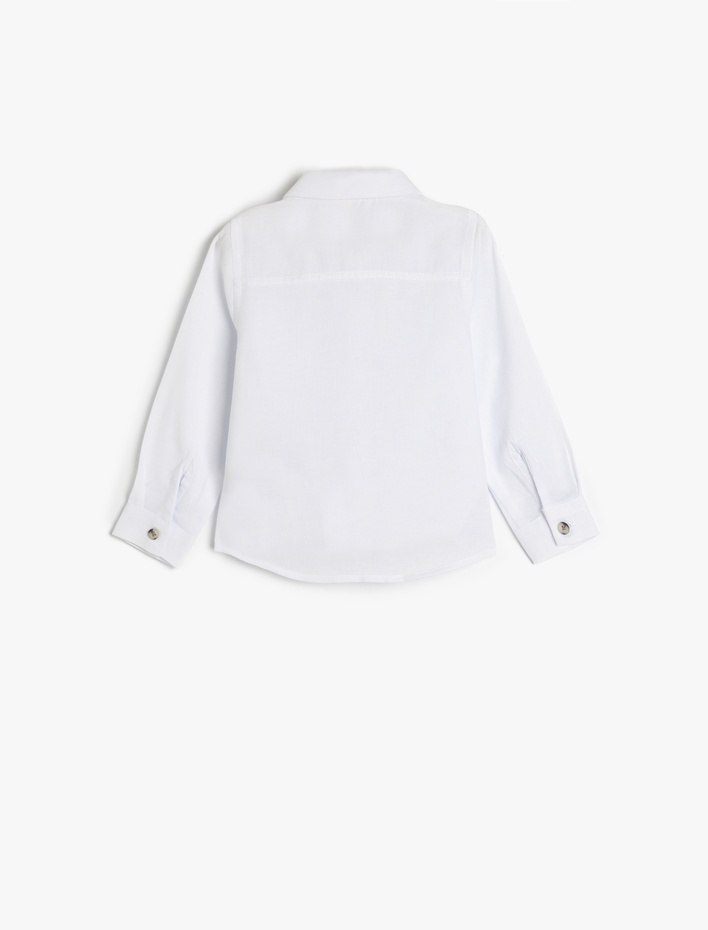 Erkek Bebek Basic Gömlek Uzun Kollu Düğmeli Pamuklu