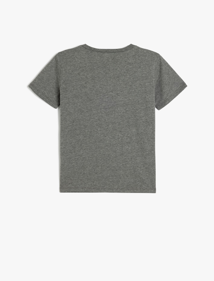 Erkek Çocuk Örümcek Adam Tişört Lisanslı Pullu Payetli Kısa Kollu Bisiklet Yaka