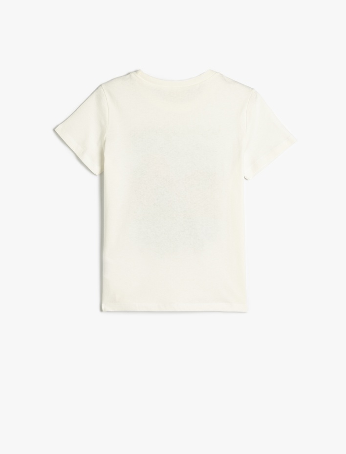 Erkek Çocuk Tişört Kısa Kollu Yaz Temalı Baskı Detaylı Bisiklet Yaka Pamuklu