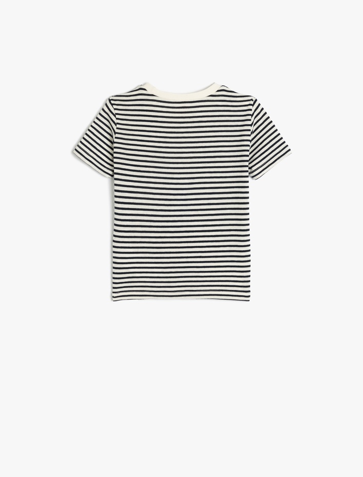 Erkek Bebek Tişört Uzun Kollu Bisiklet Yaka Tek Cep Detaylı