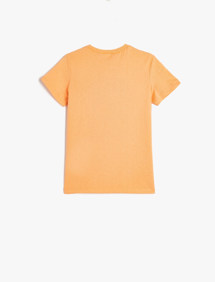 Erkek Çocuk Tişört Kısa Kollu Yaz Temalı Baskı Detaylı Bisiklet Yaka Pamuklu