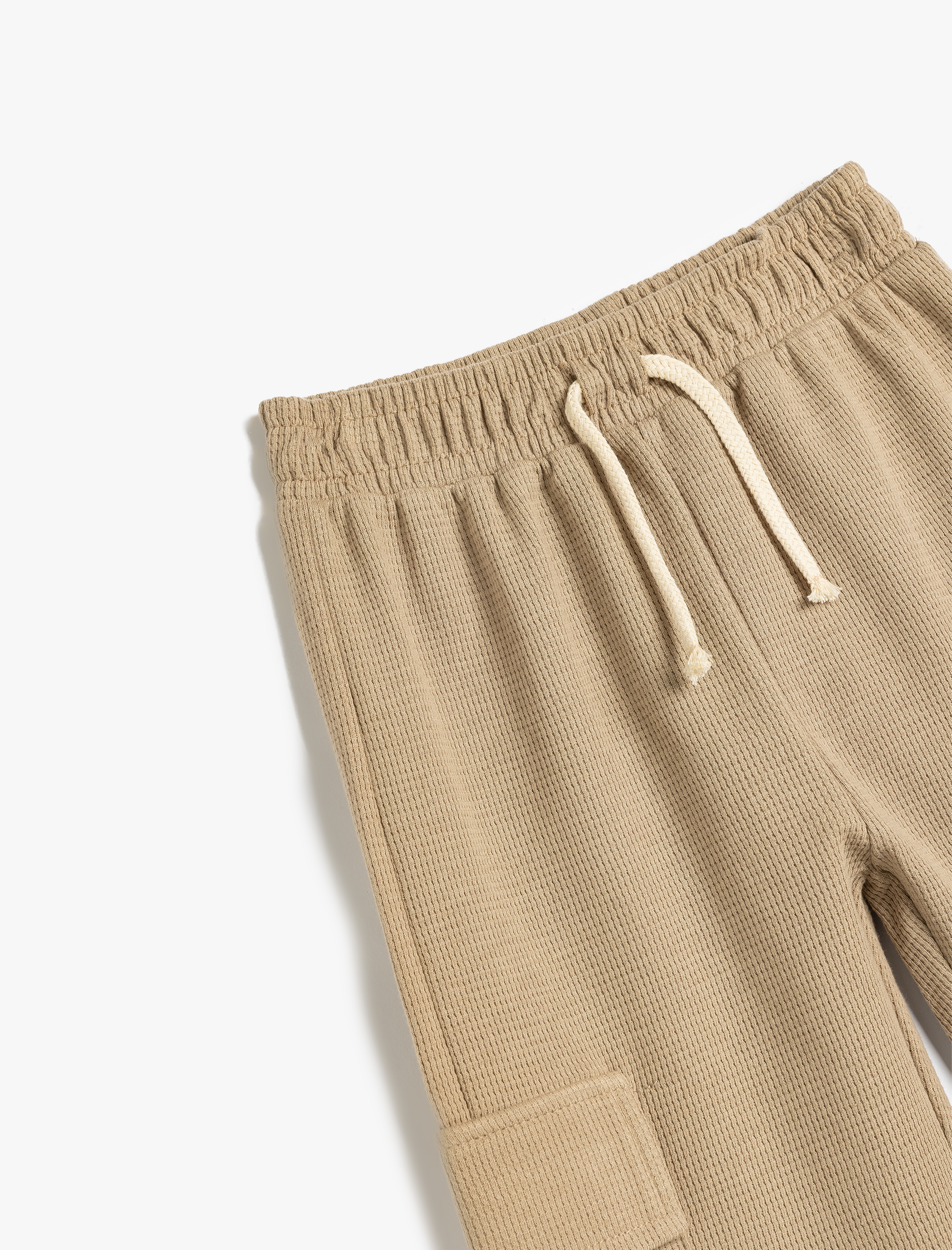  Erkek Bebek Beli Bağlamalı Cep Detaylı Pamuklu Pantolon Görünümlü Eşofman Altı