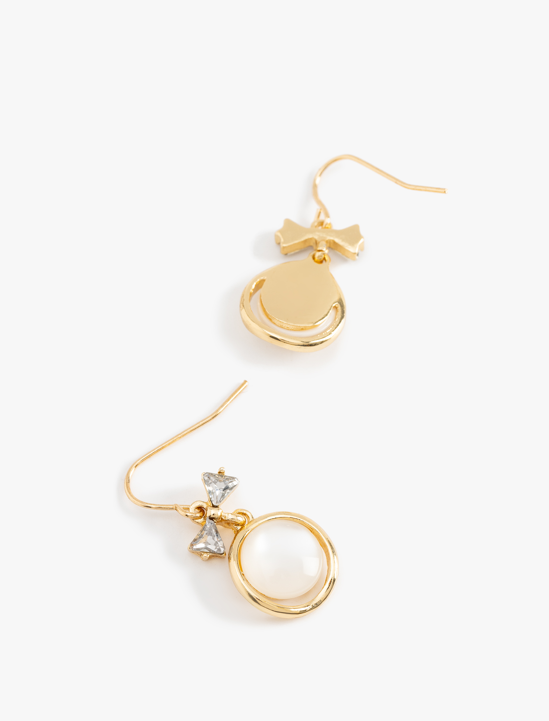  Kadın Taş Detaylı Fiyonklu Sallantılı Geometrik Küpe