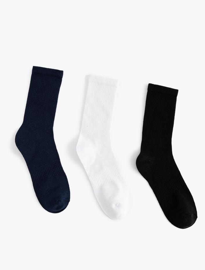 Erkek 3'lü Pamuk Karışımlı Soket Tenis Çorap Seti