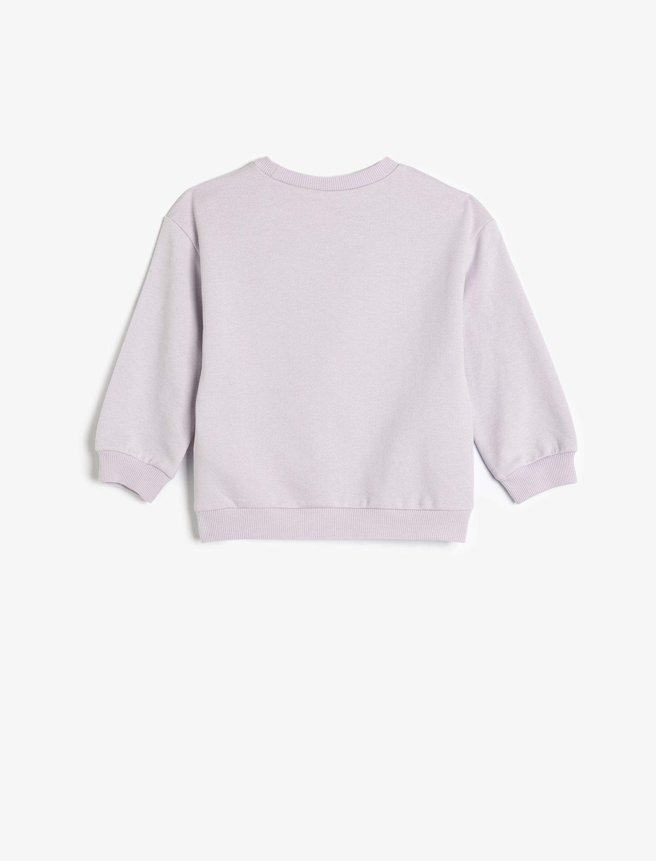  Kız Bebek Uzun Kollu Slogan Baskılı Bisiklet Yaka Şardonlu Pamuklu Sweatshirt