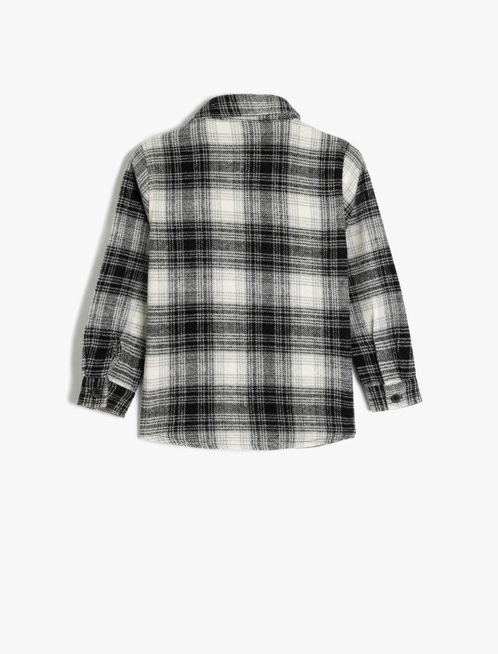 Erkek Çocuk Oduncu Gömlek Uzun Kollu Düğme Kapamalı Tek Cepli