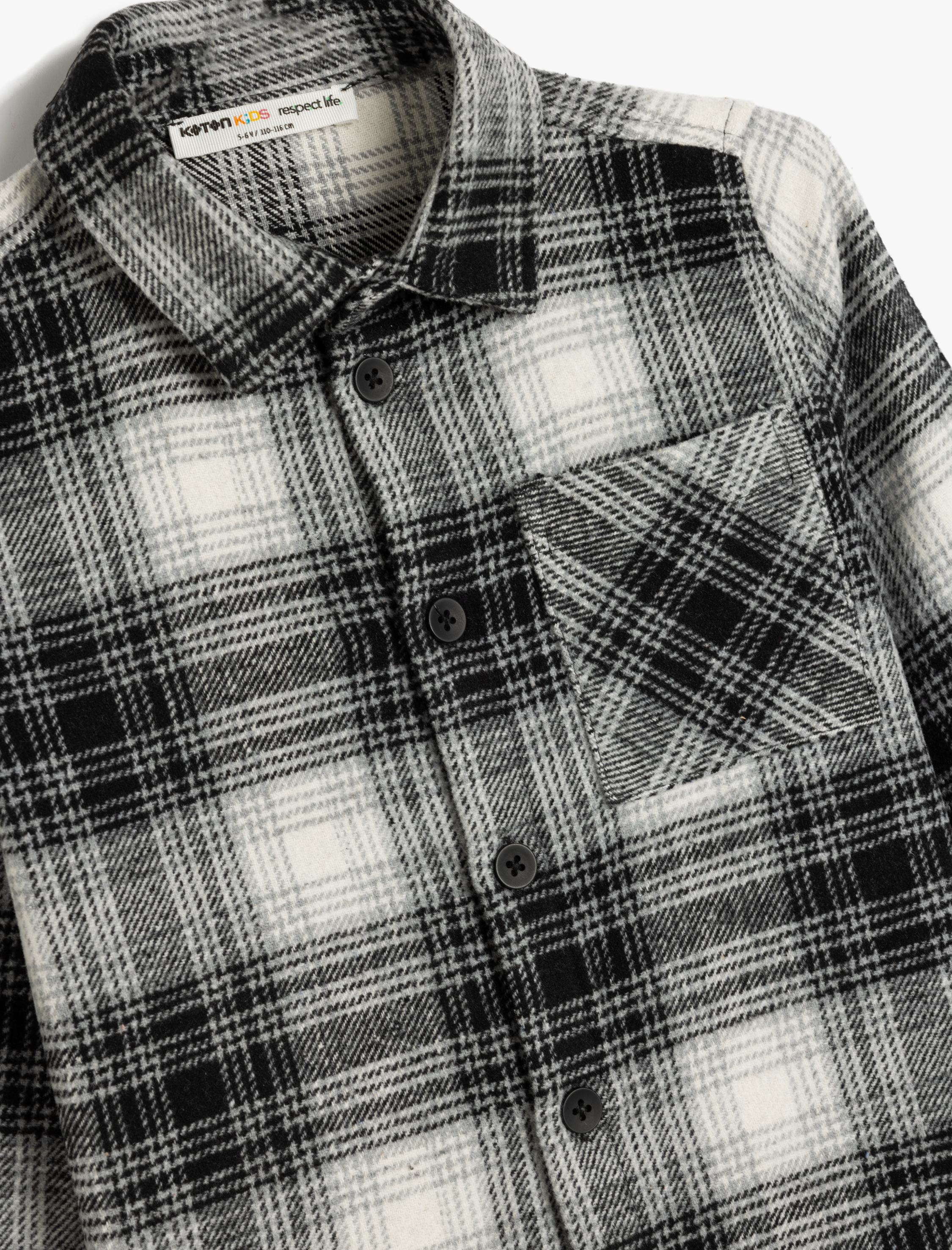  Erkek Çocuk Oduncu Gömlek Uzun Kollu Düğme Kapamalı Tek Cepli