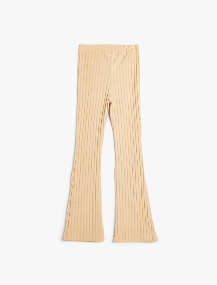 Kız Çocuk İspanyol Paça Pantolon Ribanalı Viskon Karışımlı