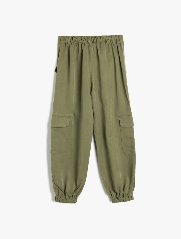 Kız Çocuk Ekstra Düşük Bel Cepli Bol Kesim Uzun Pantolon