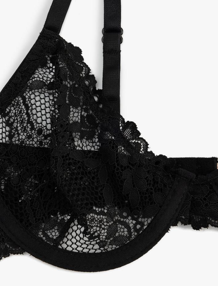  Floral Dantelli Sütyen Balenli Dolgusuz